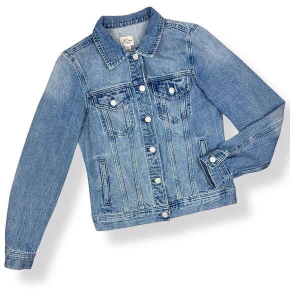 J. CREW light blue wash fitted denim jacket - Picture 9 of 16